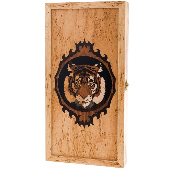 Backgammon from Karelian birch "Tiger" small