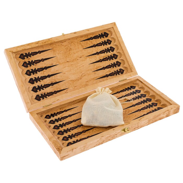 Backgammon from Karelian birch "Tiger" small