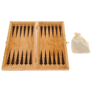 Backgammon from Karelian birch "Tiger" small