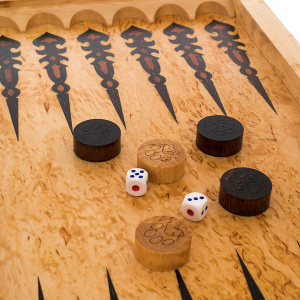Backgammon from Karelian birch "Tiger" small