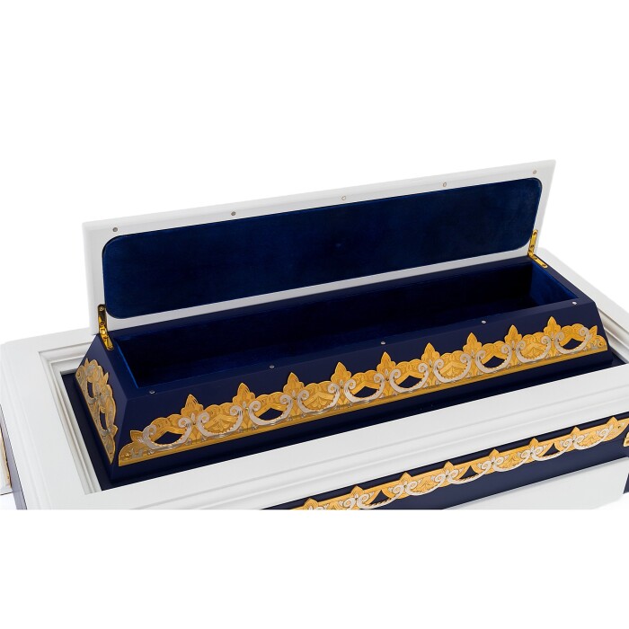 Gift backgammon with agate and lapis lazuli "Sultan" Zlatoust