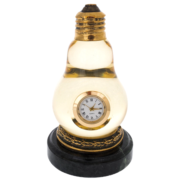 Table clock made of bronze "Light Bulb"