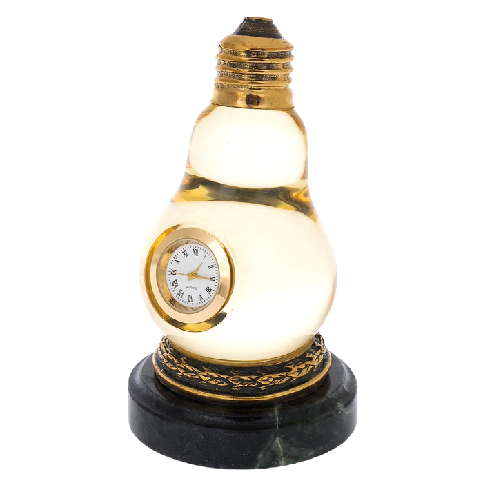 Table clock made of bronze "Light Bulb"
