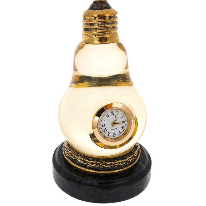 Table clock made of bronze "Light Bulb"