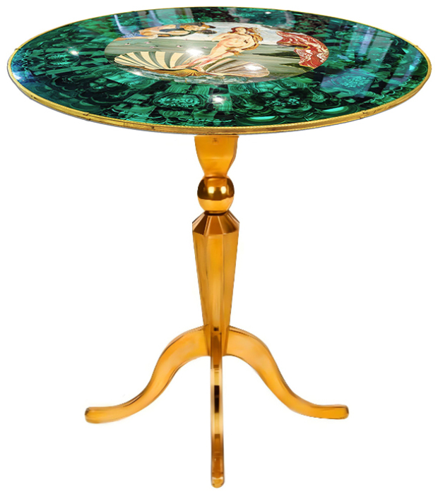 Стол интерьерный "Рождение Венеры" из малахита