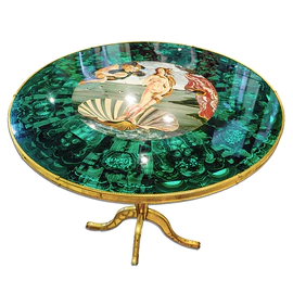 Interior table "The Birth of Venus" made of malachite