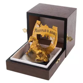 Statuette "Horseshoe with a horse" on jasper, Zlatoust