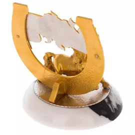 Statuette "Horseshoe with a horse" on jasper, Zlatoust