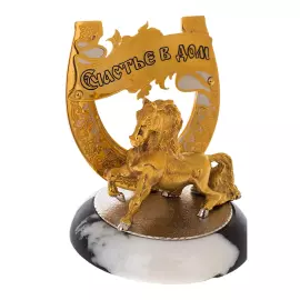 Statuette "Horseshoe with a horse" on jasper, Zlatoust