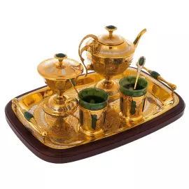 Чайный сервиз "Нефрит" на 2 персоны, Златоуст