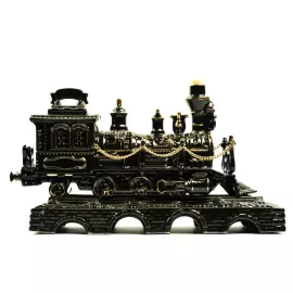 Штоф "Паровоз" черный с золотом