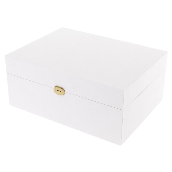 Коробка подарочная с фурнитурой 35х26х15см белая
