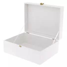 Коробка подарочная с фурнитурой 35х26х15см белая
