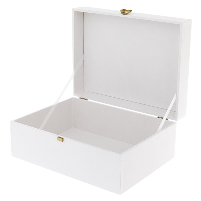 Коробка подарочная с фурнитурой 35х26х15см белая