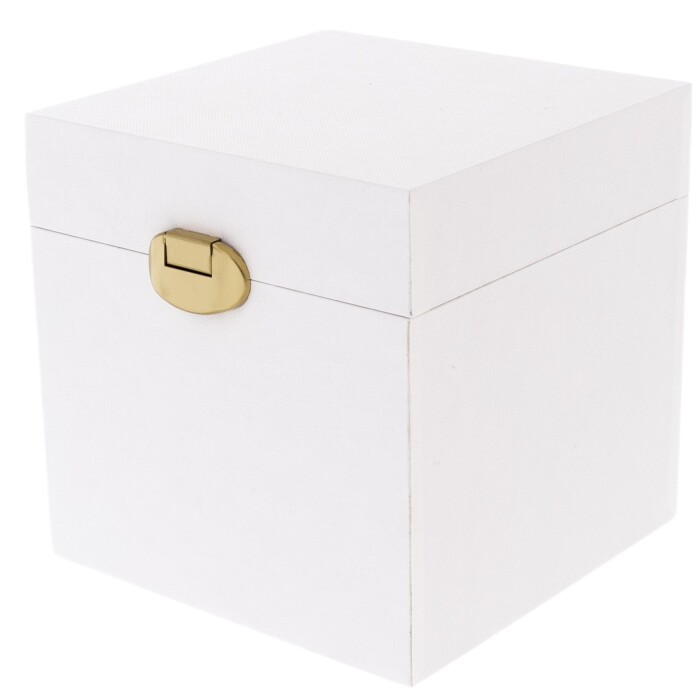 Коробка подарочная с фурнитурой 13х13х13см белая