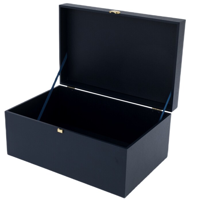 Коробка подарочная с фурнитурой 40х26х18см синяя