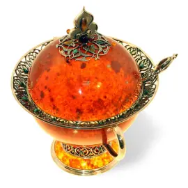Сахарница из янтаря "Восточная сказка"