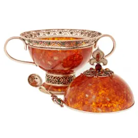 Сахарница из янтаря "Восточная сказка"