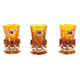 Набор рюмок для водки из янтаря "Солнышко" на 3 персоны