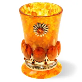 Набор рюмок для водки из янтаря "Солнышко" на 3 персоны
