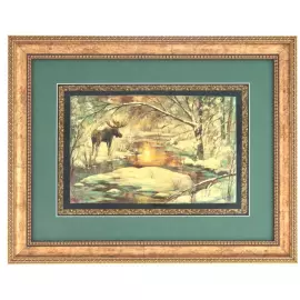 Панно "Зимний лес" Палех