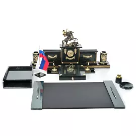 Настольный набор руководителя из мрамора "Георгий Победоносец"