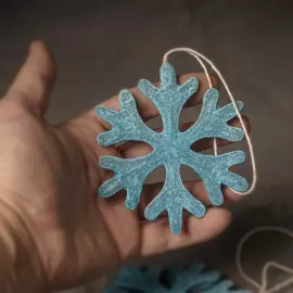 Коллекционная елочная ватная игрушка "Снежинка" из коллекции "Новый год"