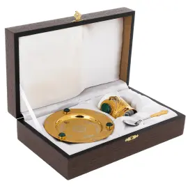 Набор кофейный с малахитом, Златоуст