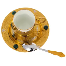 Набор кофейный с малахитом, Златоуст