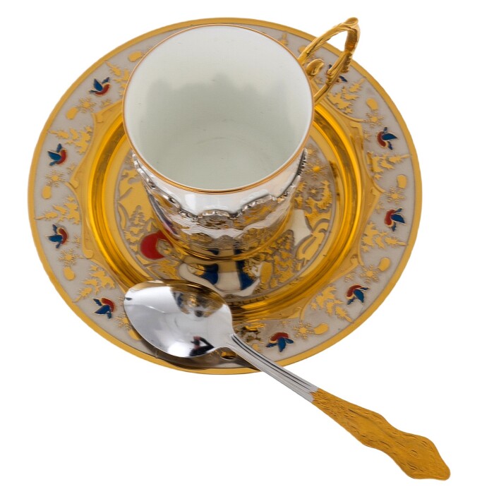 Coffee set "New Year. The Snow Maiden and the house"Zlatoust