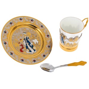 Coffee set "New Year. The Snow Maiden and the house"Zlatoust