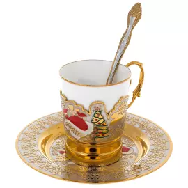 Кофейный набор "Новогодний. Дед Мороз и подарки" Златоуст