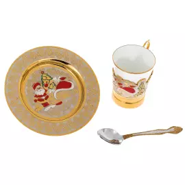 Кофейный набор "Новогодний. Дед Мороз и подарки" Златоуст