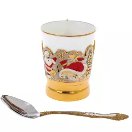 Кофейный набор "Новогодний. Дед Мороз и подарки" Златоуст