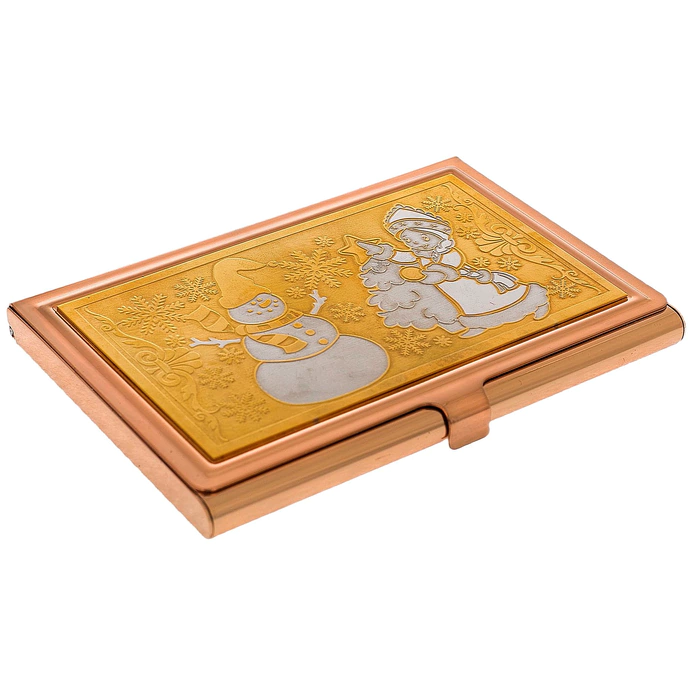 New Year's business card holder "Snowman with Snow Maiden" Zlatoust