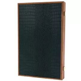 Нарды из шпона и кожи крокодила "Manopoulos" оливковые