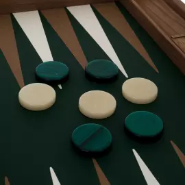 Нарды из шпона и кожи крокодила "Manopoulos" оливковые