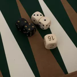 Нарды из шпона и кожи крокодила "Manopoulos" оливковые