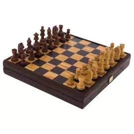 Chess made of olive veneer "Manopoulos" small