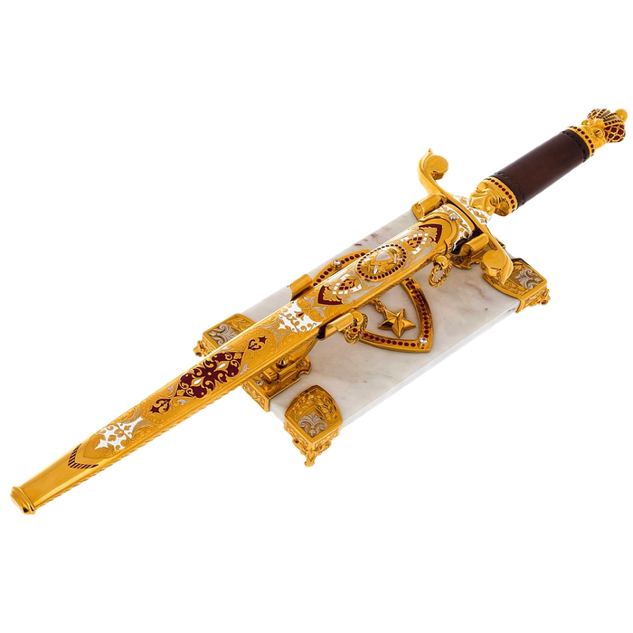 Admiral's cutlass on a stone stand