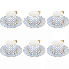 Кофейный сервиз "Идиллия", рисунок "Азур" на 6 персон