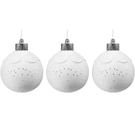 Набор фарфоровых светящихся елочных шаров "Орех" 3шт