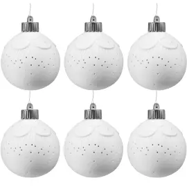 Набор фарфоровых светящихся елочных шаров "Орех" 6шт