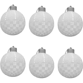 Набор фарфоровых светящихся елочных шаров "Тканный" 6шт