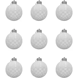 Set of porcelain luminous Christmas balls "Woven" 9pcs