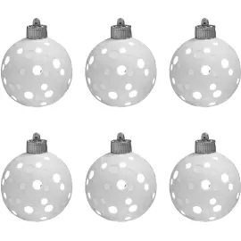 Set of porcelain luminous Christmas tree balls "Luna" 6pcs