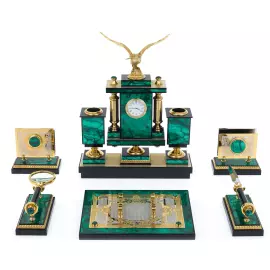 Письменный набор из малахита "Орел"