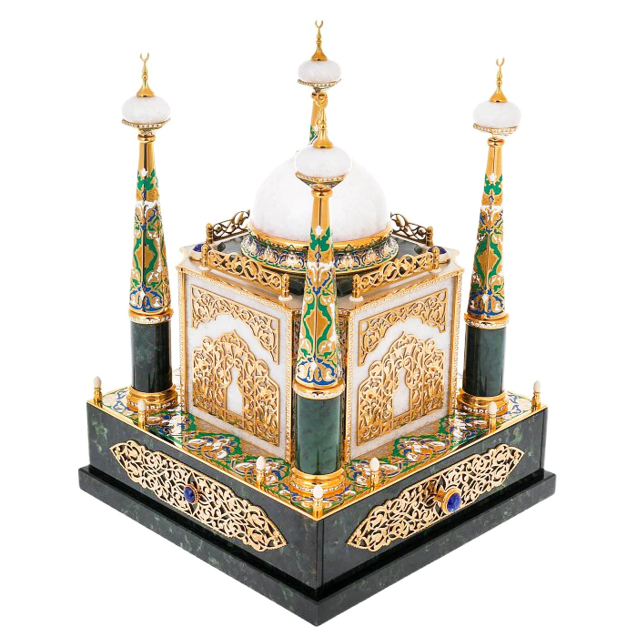 Night light made of jade and lapis lazuli "Mosque-box" Zlatoust