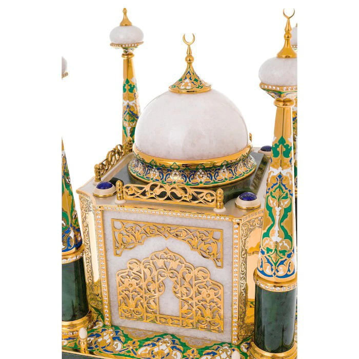 Night light made of jade and lapis lazuli "Mosque-box" Zlatoust