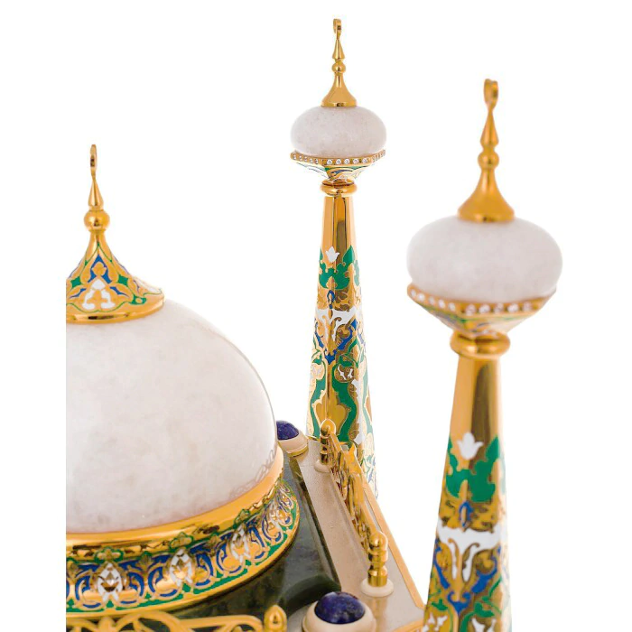 Night light made of jade and lapis lazuli "Mosque-box" Zlatoust
